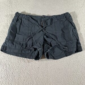 Merona Shorts Navy Women's Size Medium Womens Drawstring Pocket Zip Button Fit